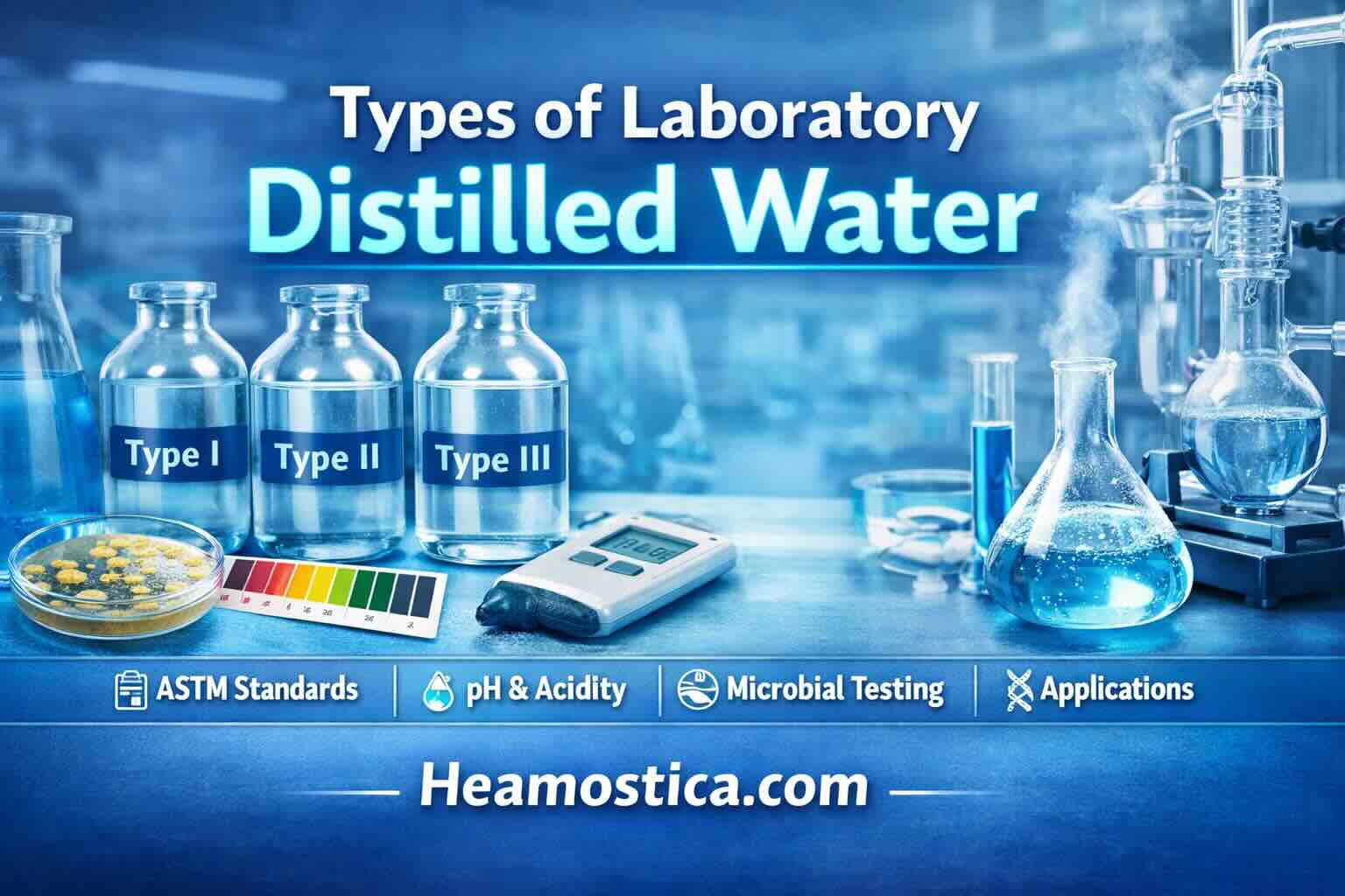 انواع آب مقطر آزمایشگاهی